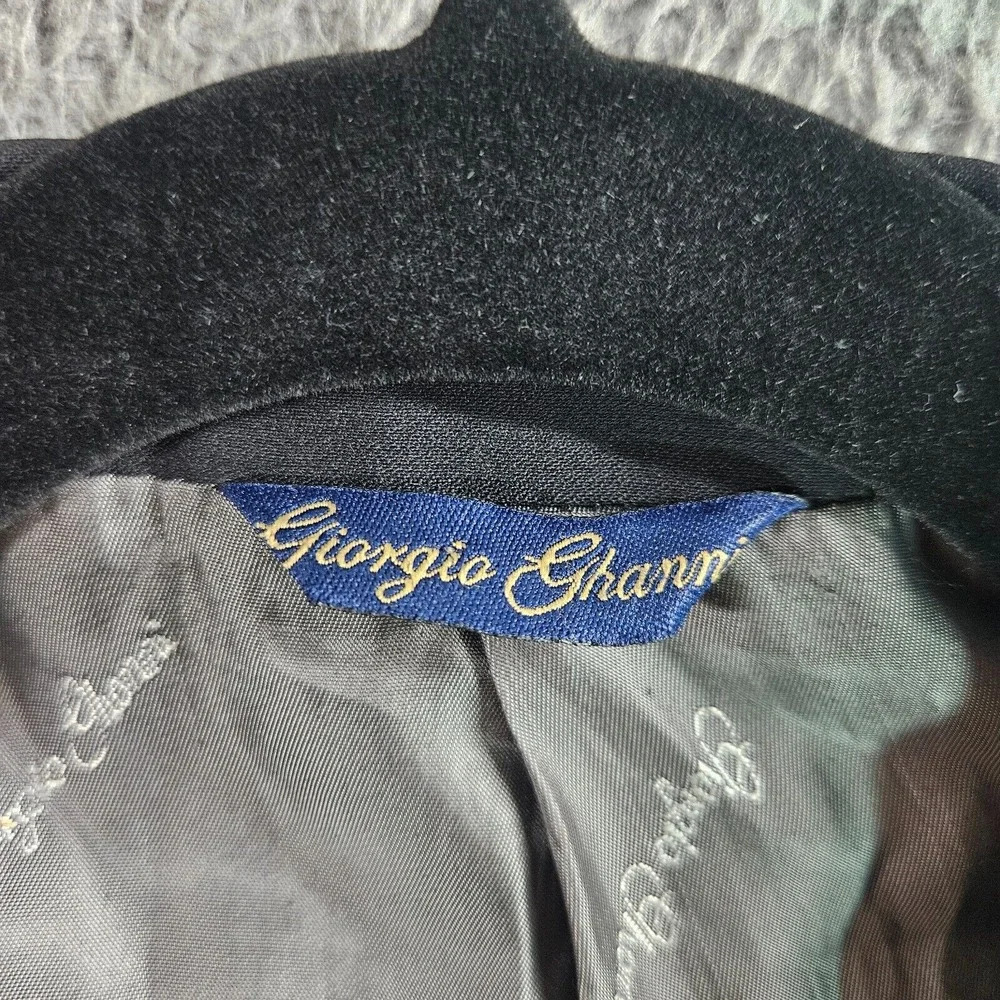 Giorgio‎ Ghanni Suit Blazer Men 42L Merino Wool Super 140's Lana Lux Italy Black